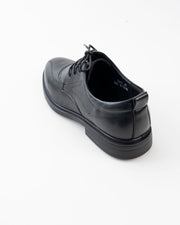Men's Black Brogue-Detail Lace-Up Formal Shoes
