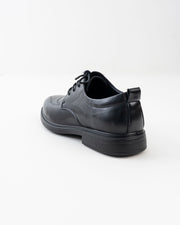 Men's Black Brogue-Detail Lace-Up Formal Shoes