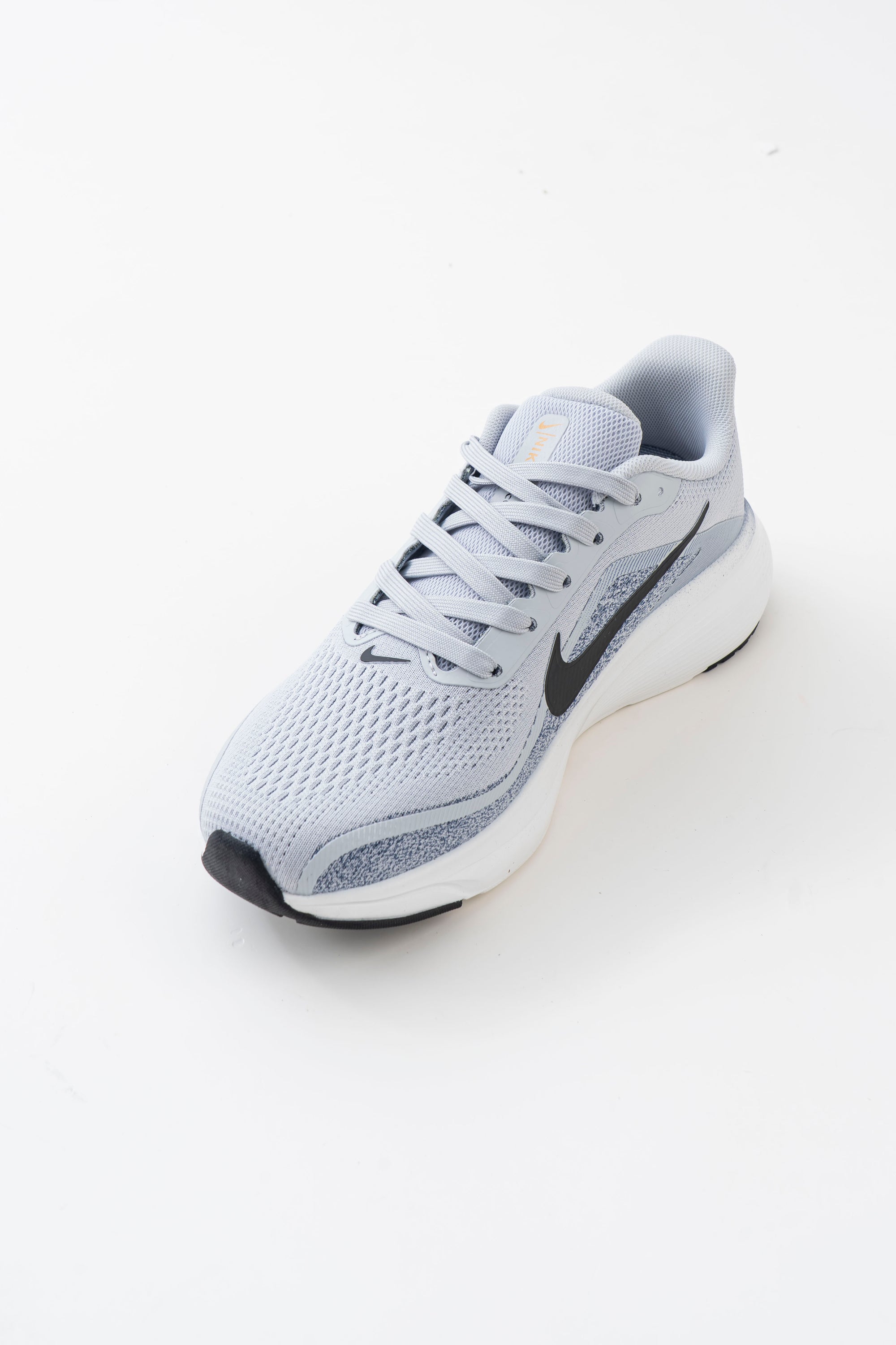 Men's Light Grey Mesh Lace-Up Sneakers with Black Accents