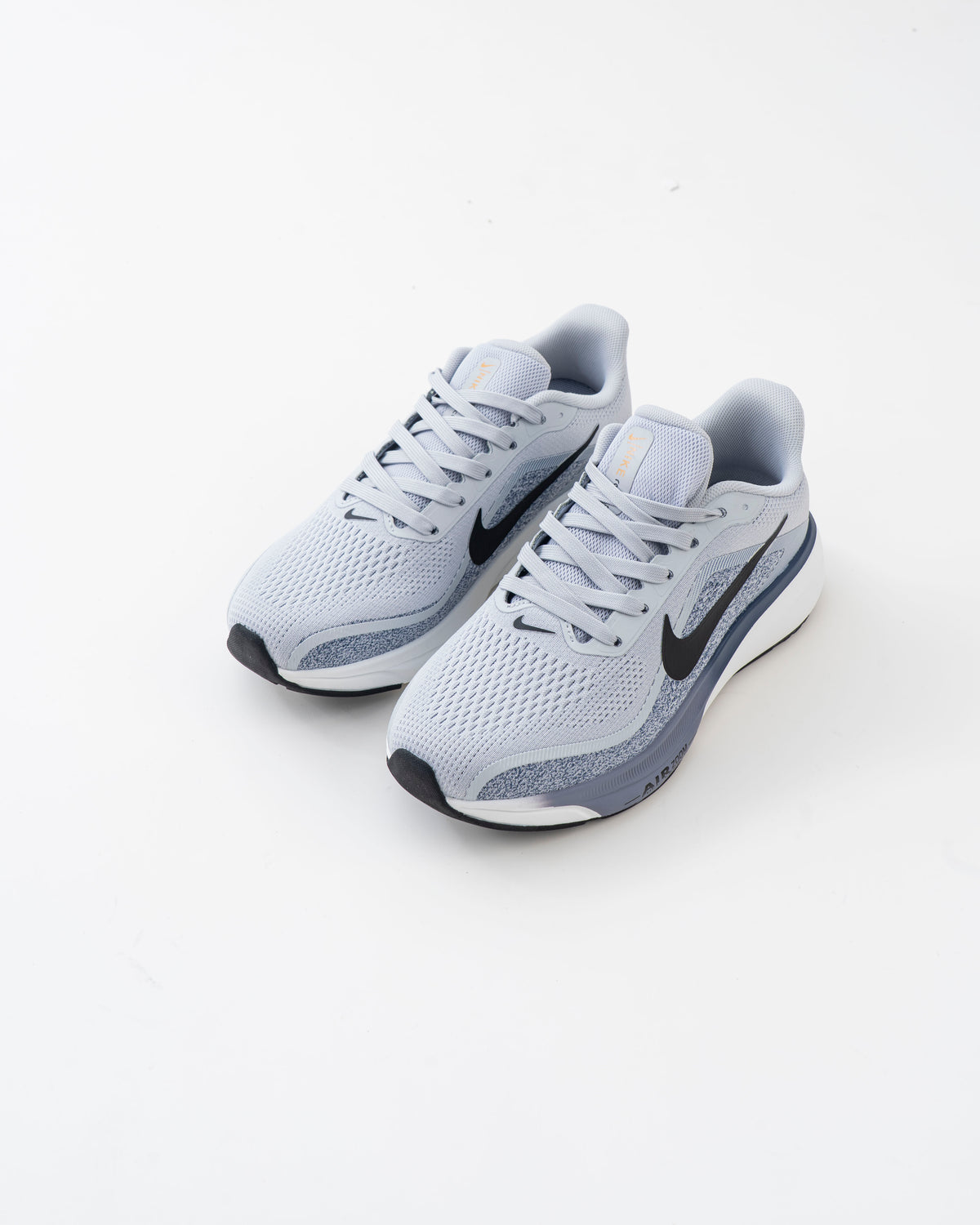 Men's Light Grey Mesh Lace-Up Sneakers with Black Accents