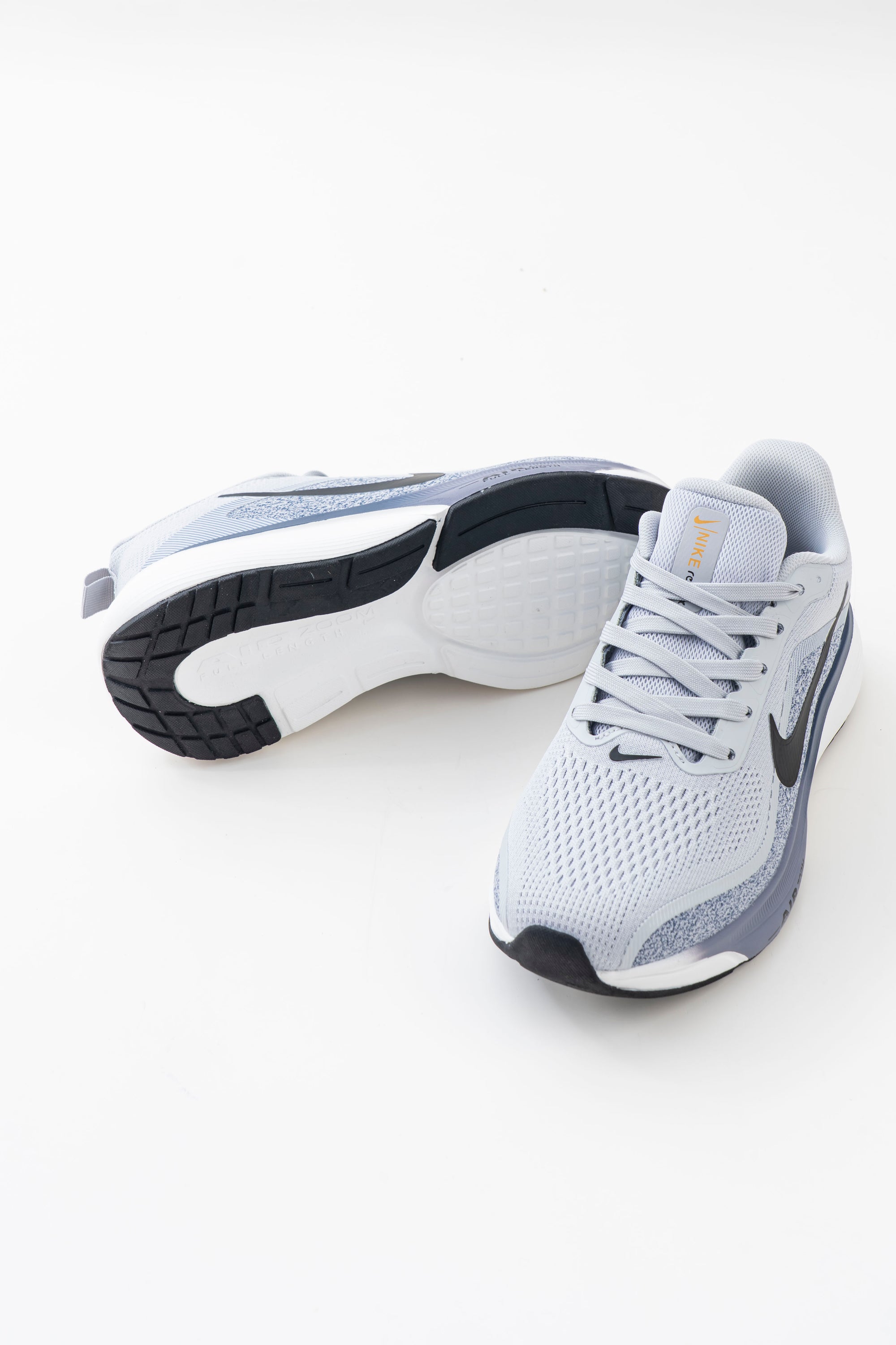Men's Light Grey Mesh Lace-Up Sneakers with Black Accents
