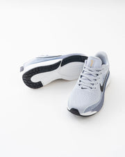 Men's Light Grey Mesh Lace-Up Sneakers with Black Accents