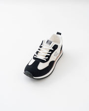 Men's Black & White Retro Lace-Up Sneakers