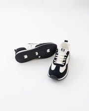 Men's Black & White Retro Lace-Up Sneakers