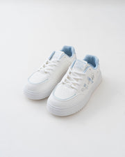 Women's White & Blue Platform Sneakers with Character Prints