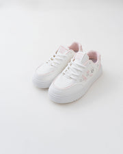 Women's White & Pink Platform Sneakers with Character Prints