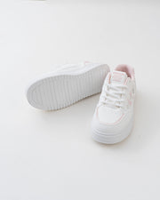 Women's White & Pink Platform Sneakers with Character Prints