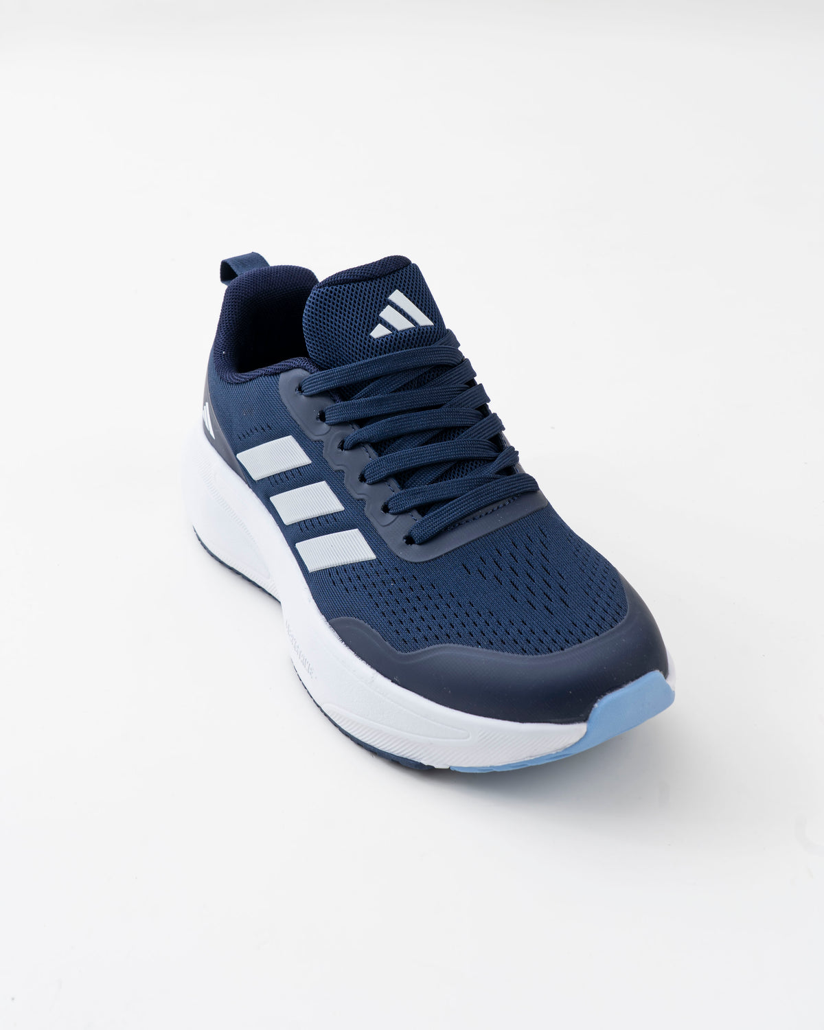Men's Navy Mesh Lace-Up Sneakers with White Side Stripes
