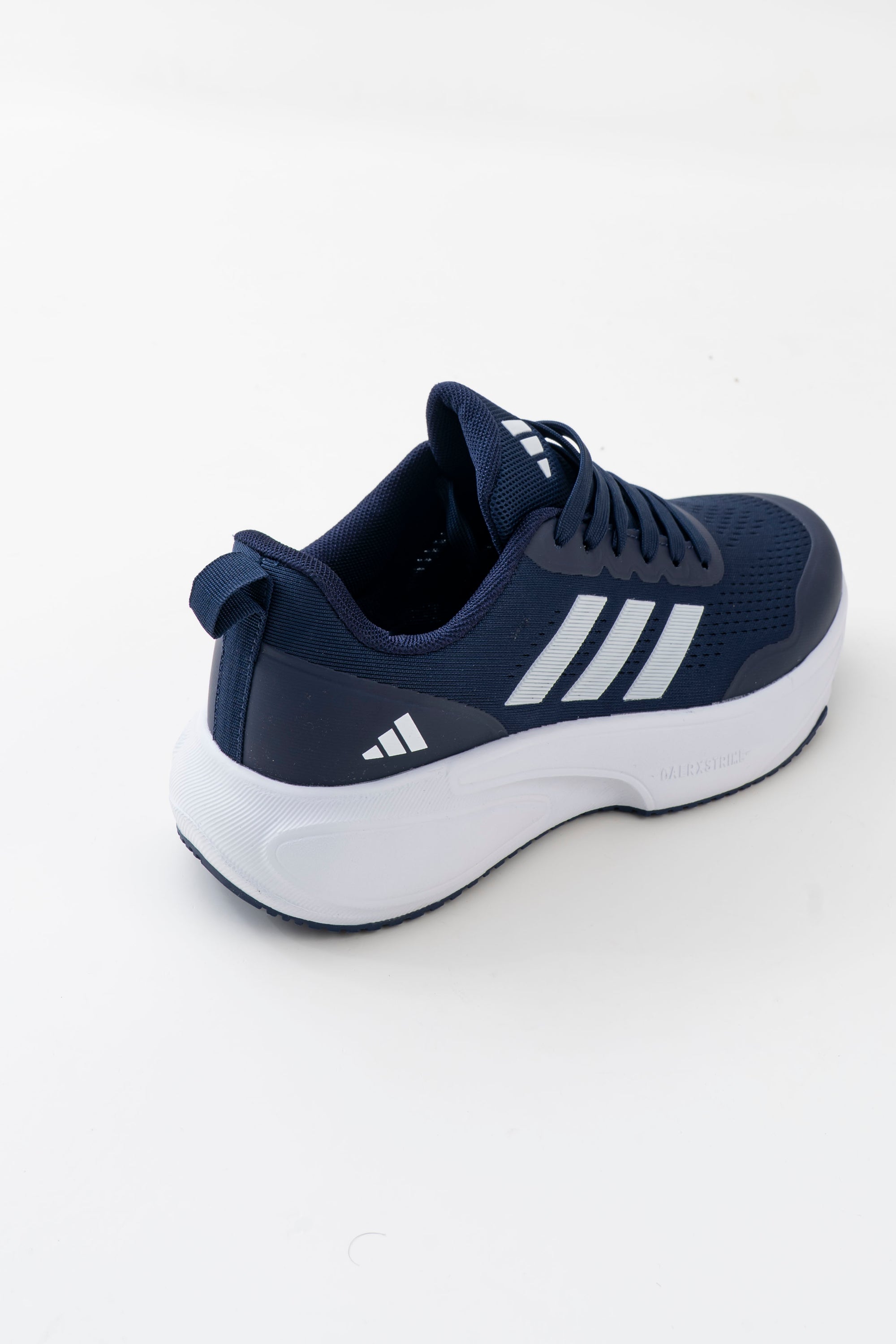 Men's Navy Mesh Lace-Up Sneakers with White Side Stripes