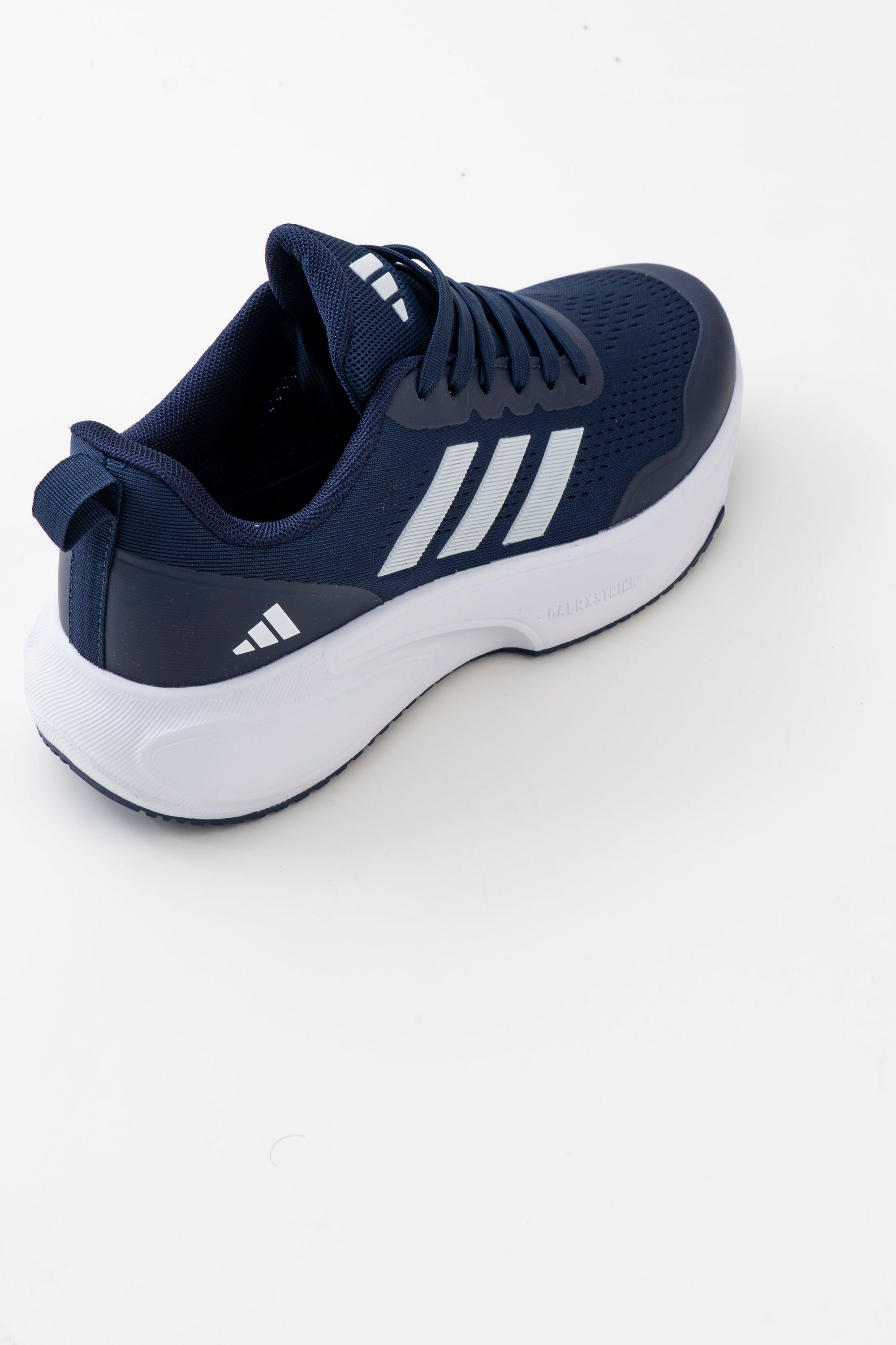 Men's Navy Mesh Lace-Up Sneakers with White Side Stripes