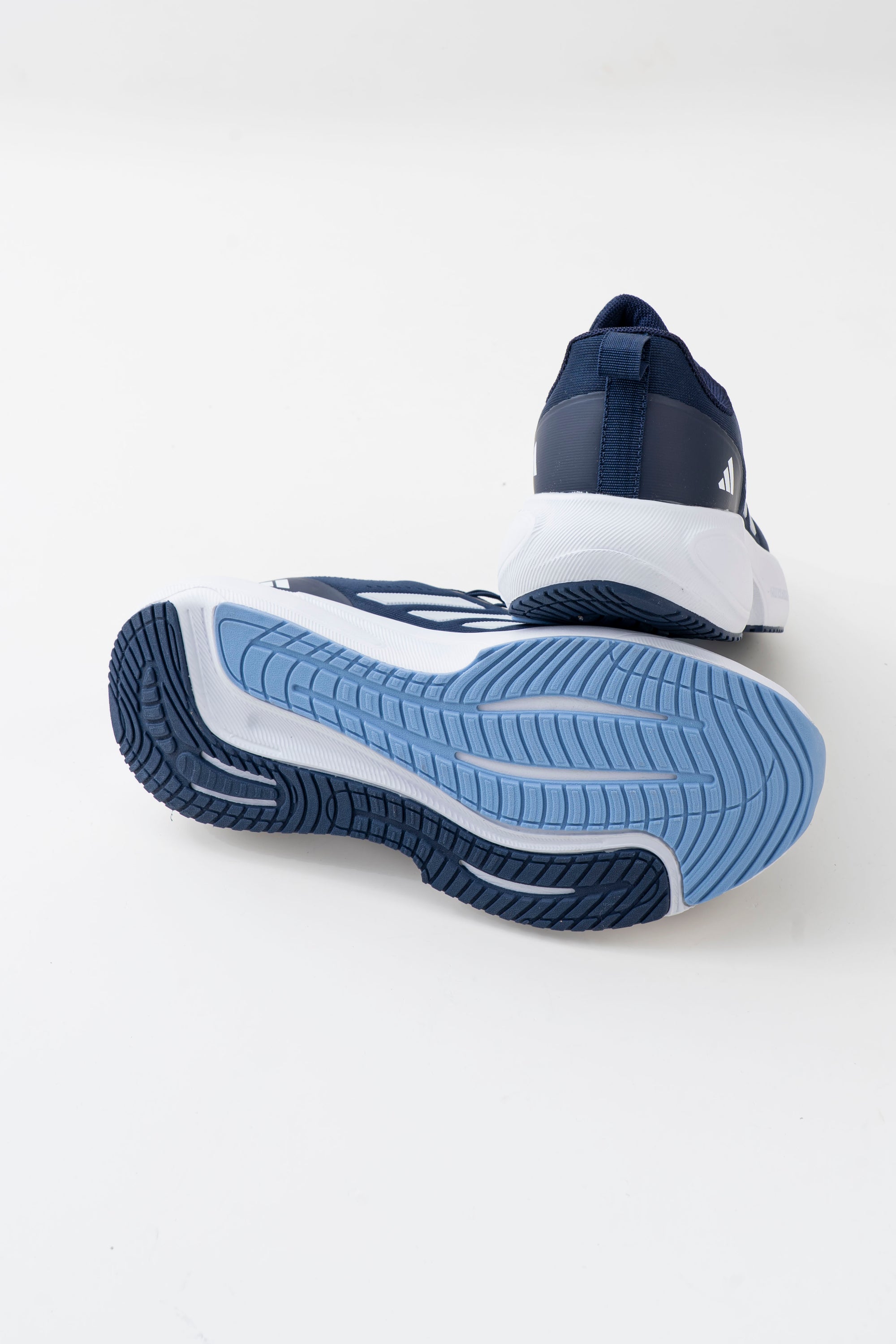 Men's Navy Mesh Lace-Up Sneakers with White Side Stripes