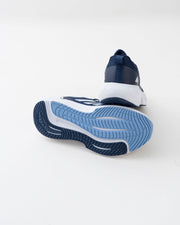 Men's Navy Mesh Lace-Up Sneakers with White Side Stripes