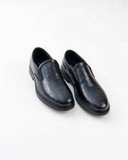 Men's Black Croc-Pattern Slip-On Formal Shoes