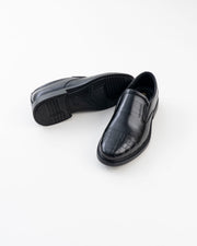 Men's Black Croc-Pattern Slip-On Formal Shoes