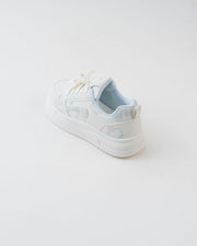 Women's White Platform Sneakers with Bow Detail