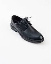 Men's Black Plain-Toe Lace-Up Formal Shoes