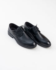 Men's Black Plain-Toe Lace-Up Formal Shoes
