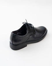 Men's Black Plain-Toe Lace-Up Formal Shoes