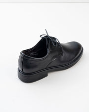 Men's Black Plain-Toe Lace-Up Formal Shoes