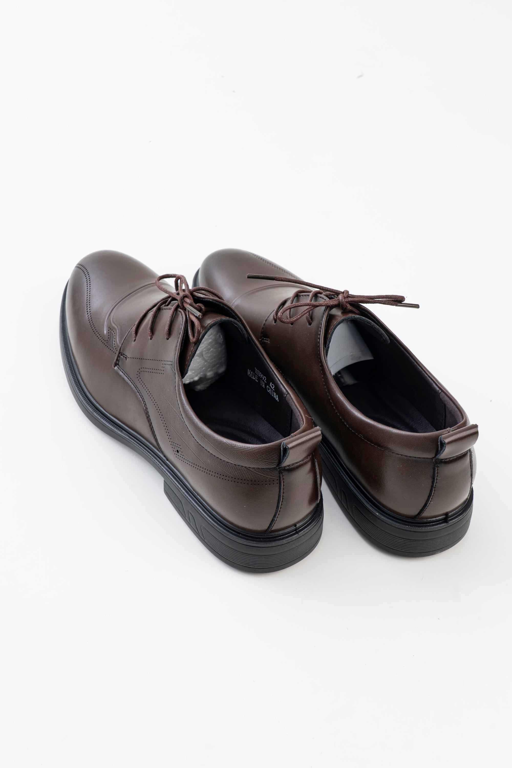 Men's Brown Brogue-Detail Lace-Up Formal Shoes
