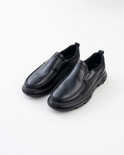 Men's Black Chunky-Sole Slip-On Casual Shoes