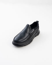 Men's Black Chunky-Sole Slip-On Casual Shoes