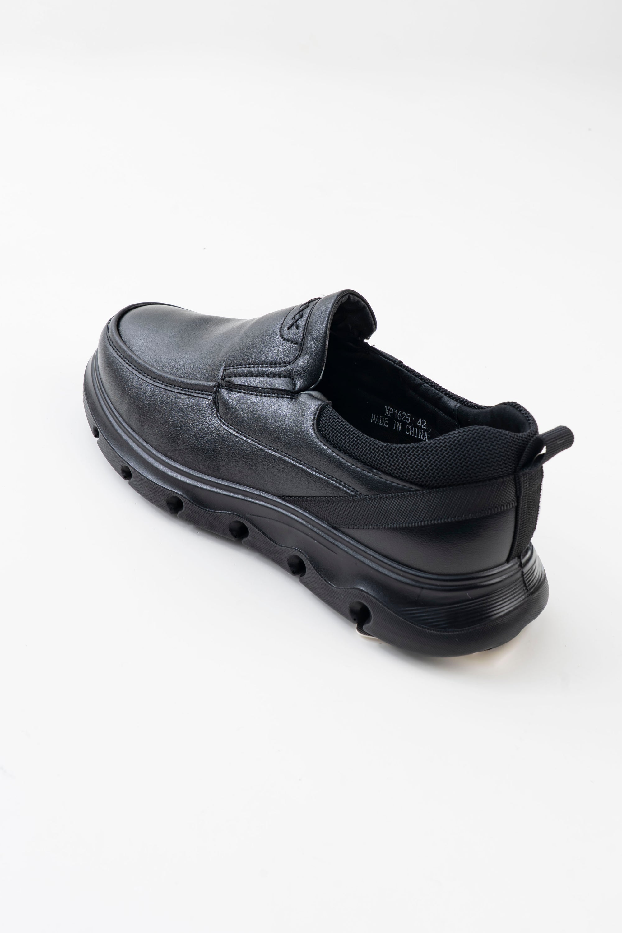 Men's Black Chunky-Sole Slip-On Casual Shoes