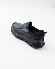 Men's Black Chunky-Sole Slip-On Casual Shoes