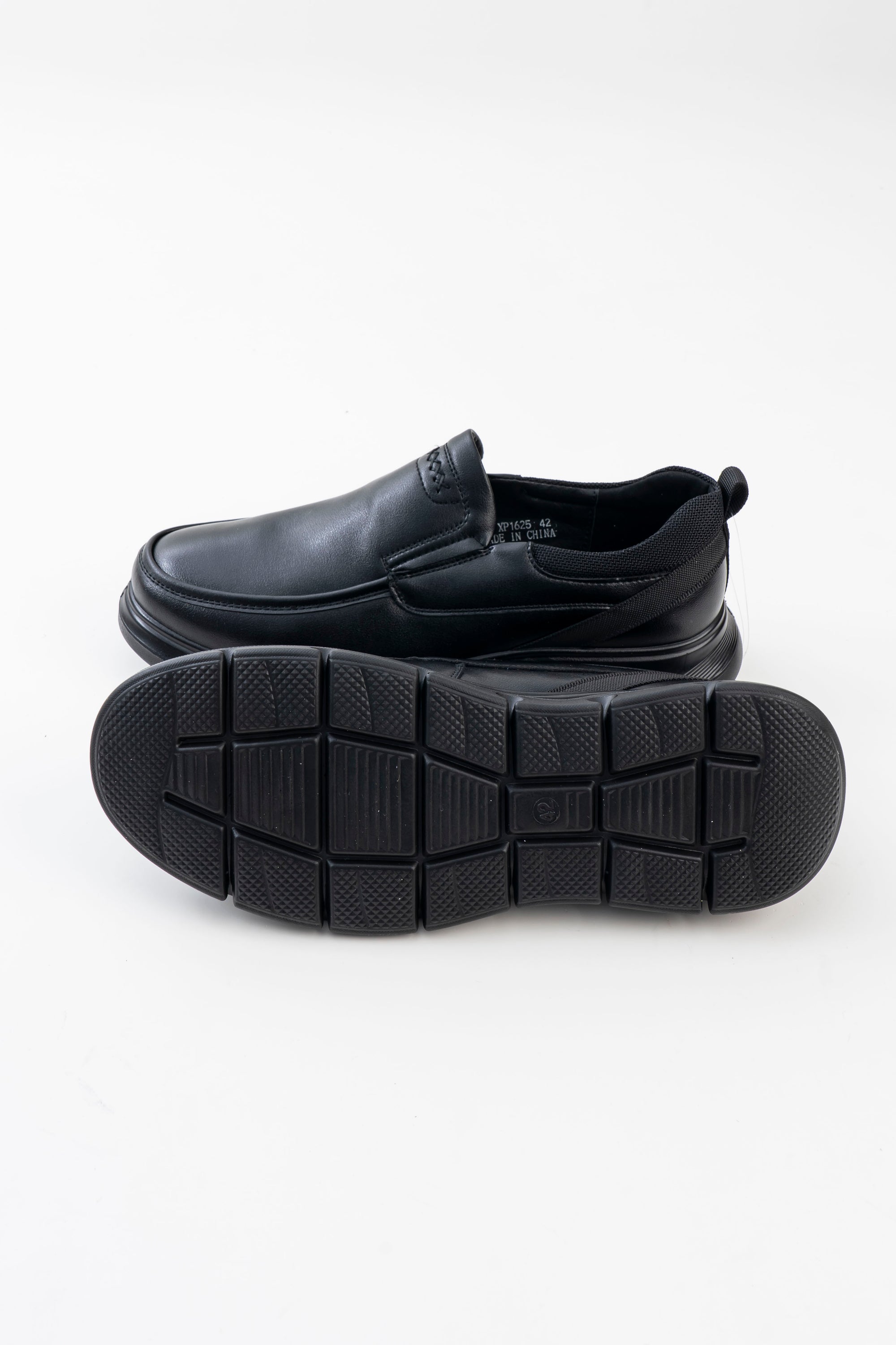 Men's Black Chunky-Sole Slip-On Casual Shoes