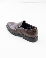 Men's Brown Croc-Pattern Slip-On Formal Shoes