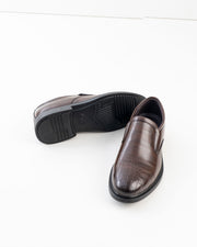 Men's Brown Croc-Pattern Slip-On Formal Shoes