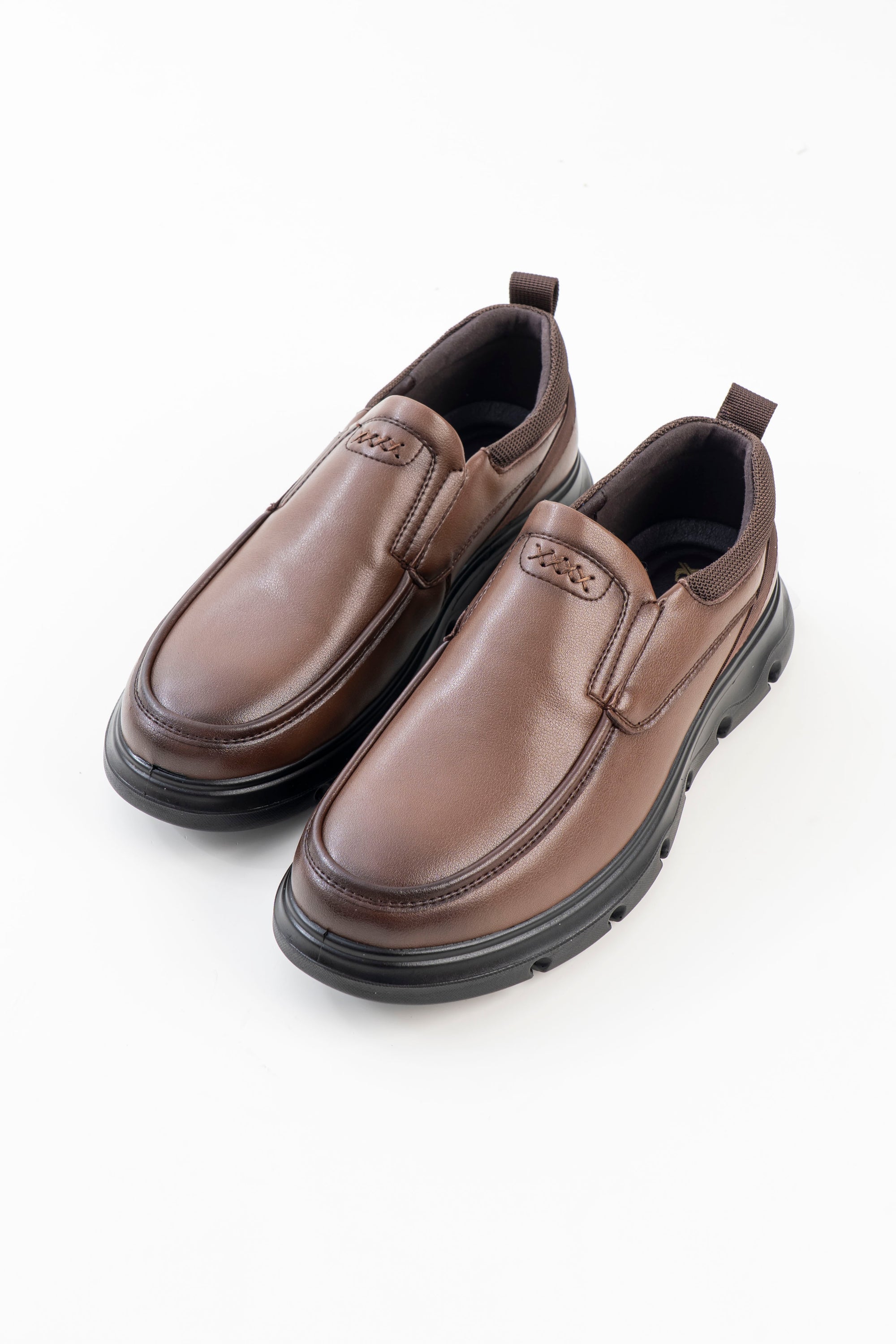 Men's Brown Chunky-Sole Slip-On Casual Shoes
