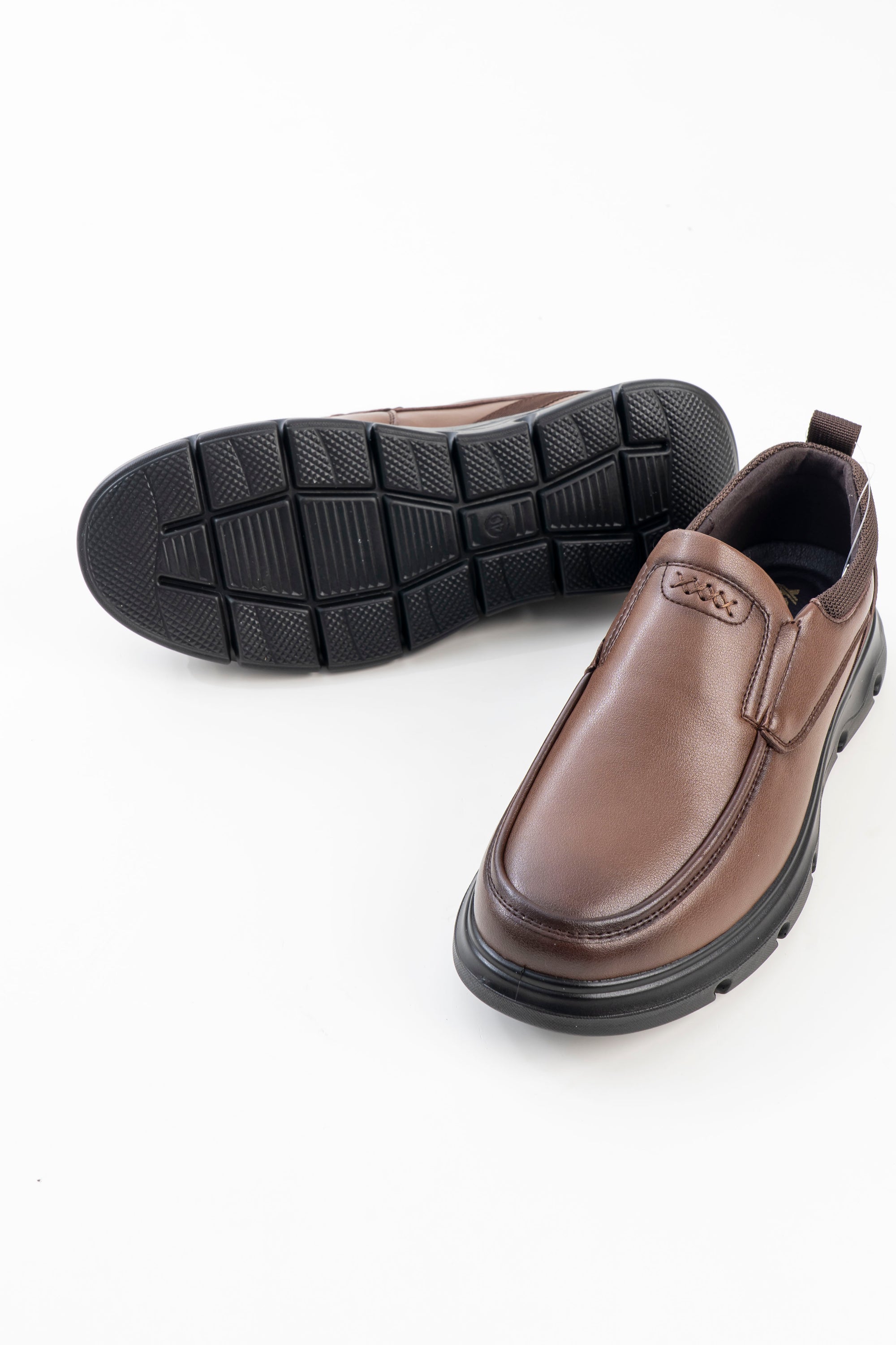 Men's Brown Chunky-Sole Slip-On Casual Shoes