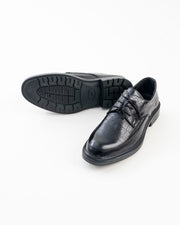 Men's Black Croc-Pattern Lace-Up Formal Shoes