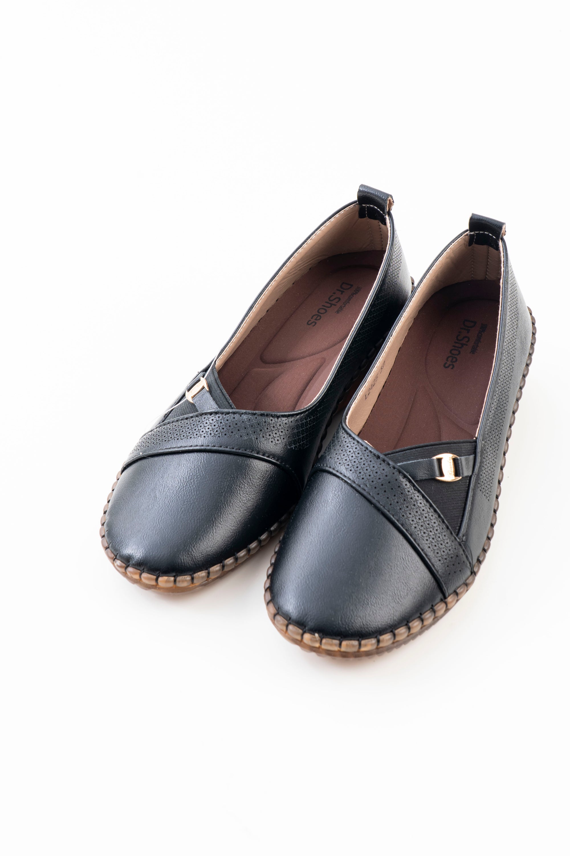 Wedge Comfort Flat Ladies Doctor Shoe - Black