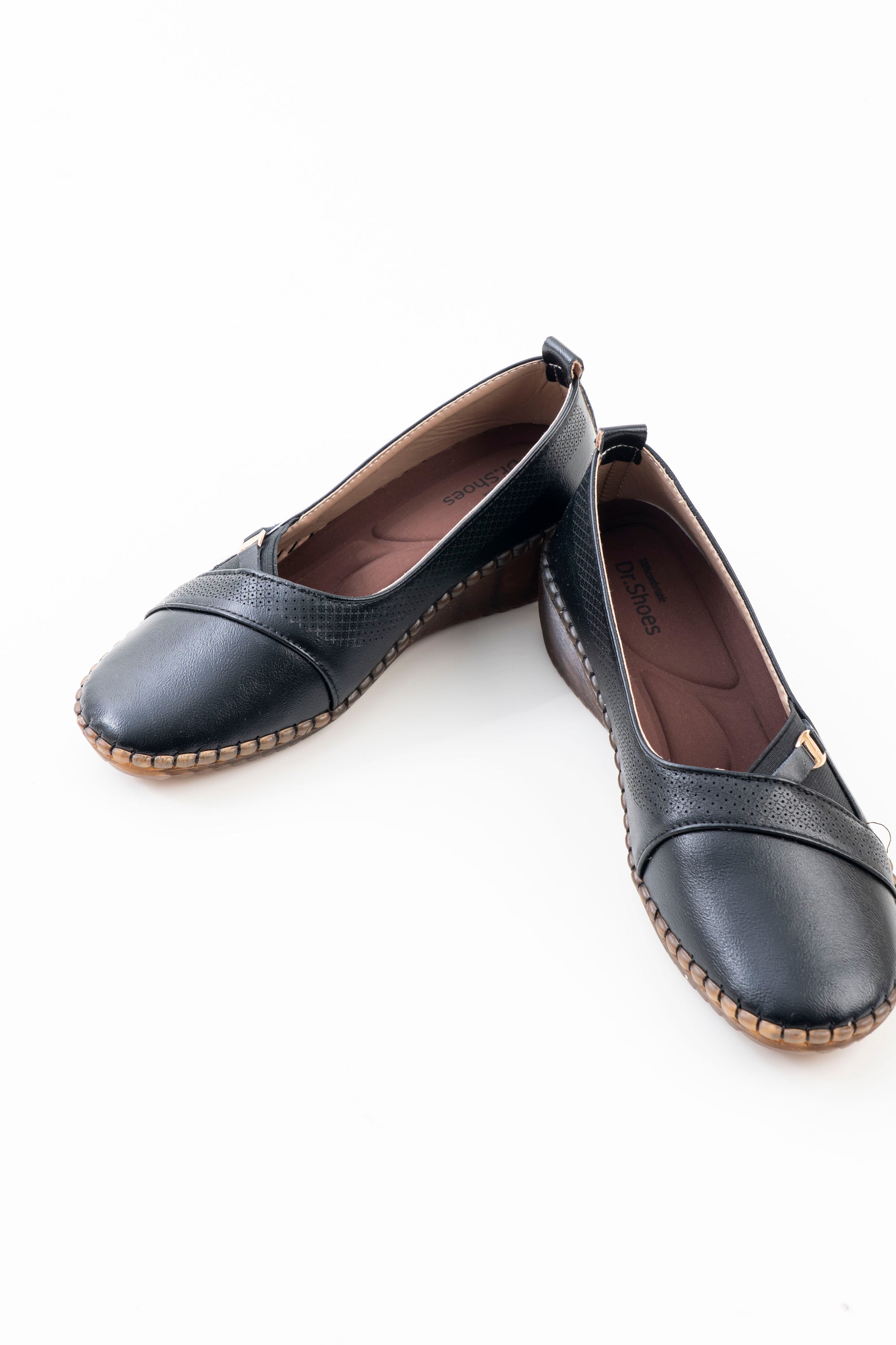 Wedge Comfort Flat Ladies Doctor Shoe - Black