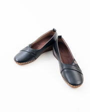 Wedge Comfort Flat Ladies Doctor Shoe - Black