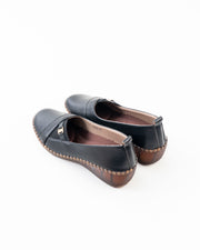 Wedge Comfort Flat Ladies Doctor Shoe - Black