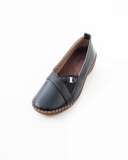 Wedge Comfort Flat Ladies Doctor Shoe - Black