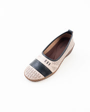 Perforated Wedge Comfort Flat Ladies - Cream