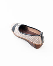 Perforated Wedge Comfort Flat Ladies - Cream
