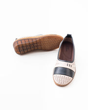 Perforated Wedge Comfort Flat Ladies - Cream