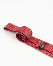 Red Geometric Diamond Patterned Tie Set