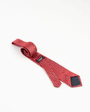 Red Geometric Diamond Patterned Tie Set