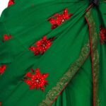 Saree (Indian-chiffon party saree with blouse pcs) - Image 2
