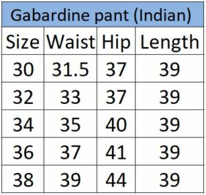size chart