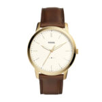 Fossil Men's The Minimalist FS5397 Gold Leather Quartz Fashion Watch
