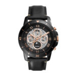 Fossil Grant Black Automatic Leather Watch ME3138
